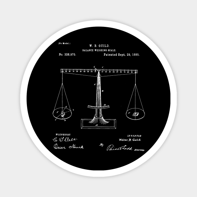 Balance weighing scale 1885 Lawyer Gift Magnet by Anodyle